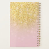 Trendy Gold Glitter Elegant Modern Monogram Naam Planner (Achterkant)