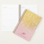 Trendy Gold Glitter Elegant Modern Monogram Naam Planner (Display)