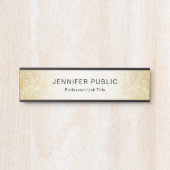 Trendy Gold Glitter Elegant Moderne Sjabloon Deurbordje (Voorkant)