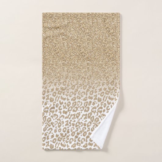 Trendy Gold Glitter en afdrukverloop op luipaard Bad Handdoek (Handdoek)