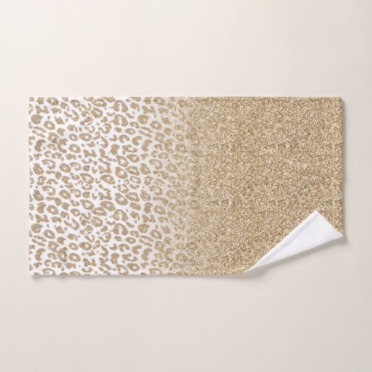 Trendy Gold Glitter en afdrukverloop op luipaard Bad Handdoek (Handdoek)