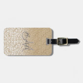 Trendy Gold Glitter en afdrukverloop op luipaard Bagagelabel (Voorkant horizontaal)