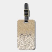 Trendy Gold Glitter en afdrukverloop op luipaard Bagagelabel (Voorkant verticaal)