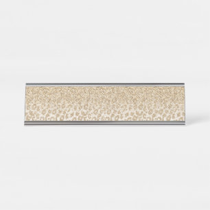 Trendy Gold Glitter en afdrukverloop op luipaard Bureau Naambordje