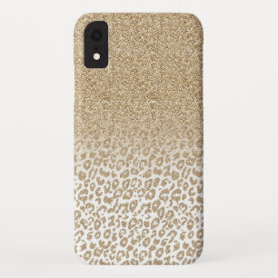 Trendy Gold Glitter en afdrukverloop op luipaard Case-Mate iPhone Case