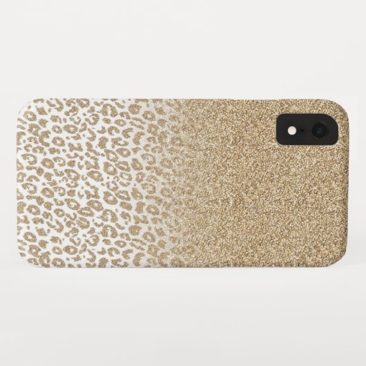 Trendy Gold Glitter en afdrukverloop op luipaard Case-Mate iPhone Case (Achterkant (horizontaal))