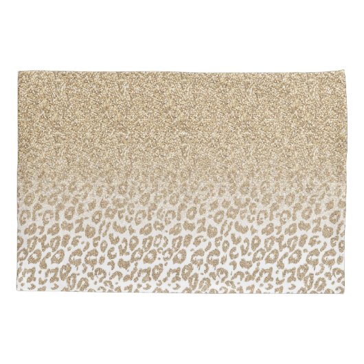 Trendy Gold Glitter en afdrukverloop op luipaard Kussensloop (Achterkant)