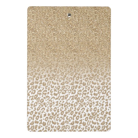 Trendy Gold Glitter en afdrukverloop op luipaard Mini Klembord (Achterkant)
