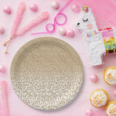 Trendy Gold Glitter en afdrukverloop op luipaard Papieren Bordje (Feest)