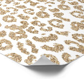 Trendy Gold Glitter en afdrukverloop op luipaard Poster (Hoek)