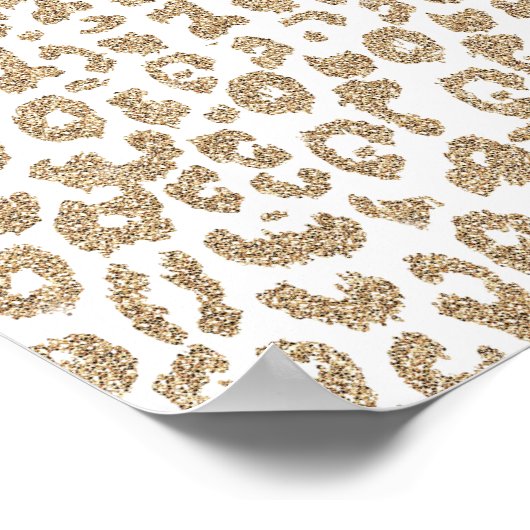 Trendy Gold Glitter en afdrukverloop op luipaard Poster (Hoek)