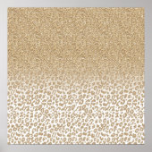 Trendy Gold Glitter en afdrukverloop op luipaard Poster (Voorkant)