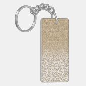 Trendy Gold Glitter en afdrukverloop op luipaard Sleutelhanger (Voorkant Links)