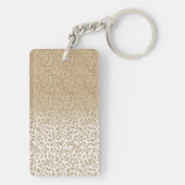 Trendy Gold Glitter en afdrukverloop op luipaard Sleutelhanger (achterkant)