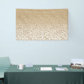 Trendy Gold Glitter en afdrukverloop op luipaard Spandoek (Beurs)