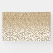 Trendy Gold Glitter en afdrukverloop op luipaard Spandoek (Horizontaal)