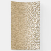 Trendy Gold Glitter en afdrukverloop op luipaard Spandoek (Verticaal)