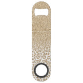 Trendy Gold Glitter en afdrukverloop op luipaard Speed Flessenopener (Achterkant)