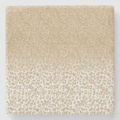 Trendy Gold Glitter en afdrukverloop op luipaard Stenen Onderzetter (Voorkant)