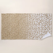 Trendy Gold Glitter en afdrukverloop op luipaard Strandlaken (Voorkant)