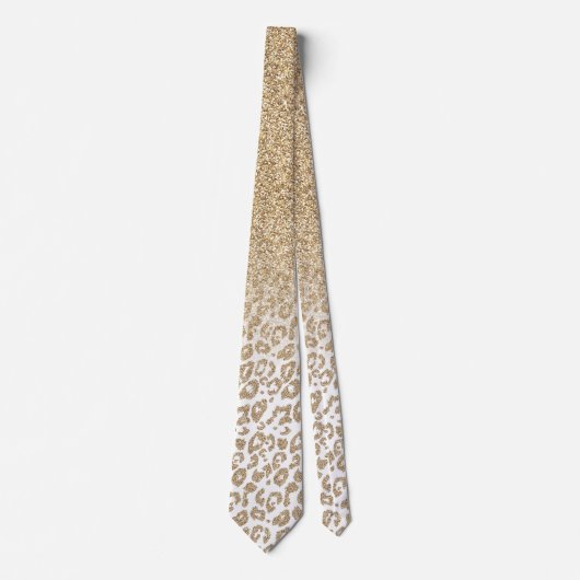 Trendy Gold Glitter en afdrukverloop op luipaard Stropdas (Voorkant)