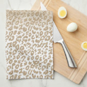 Trendy Gold Glitter en afdrukverloop op luipaard Theedoek (Quarter Fold)