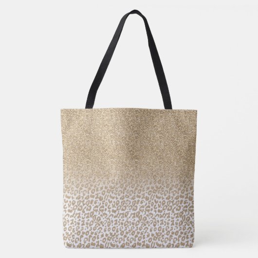 Trendy Gold Glitter en afdrukverloop op luipaard Tote Bag (Voorkant)