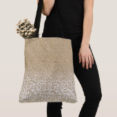 Trendy Gold Glitter en afdrukverloop op luipaard Tote Bag (Dichtbij)
