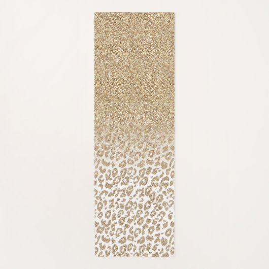 Trendy Gold Glitter en afdrukverloop op luipaard Yogamat (Voorkant)
