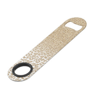 Trendy Gold Glitter en Leopard Print Gradiënt Speed Flessenopener