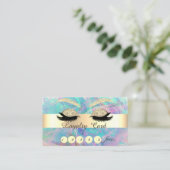 Trendy Gold Glitter Faux Lashes Opal Iridescence Klantenkaartje (Staand voorkant)