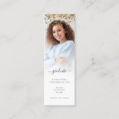 Trendy Gold Glitter Foto 2024 Afstuderen Contactkaartje (Voorkant)