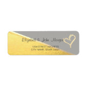 Trendy Gold Glitter Heart Address Label (Voorkant)