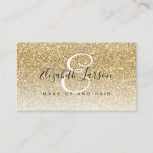 Trendy Gold Glitter Make-up Artiest Haarsalon Visitekaartje