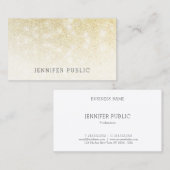 Trendy Gold Glitter Moderne Professional Sjabloon Visitekaartje (Voorkant / Achterkant)