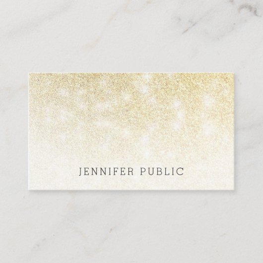 Trendy Gold Glitter Moderne Professional Sjabloon Visitekaartje (Voorkant)