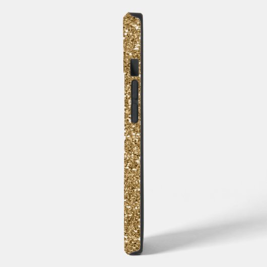 Trendy Gold Glitter Monogram Initiaal Name Case-Mate iPhone Case (Achterkant / Links)