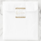 Trendy Gold Glitter Name Date Quinceañera Party Vierkante Sticker (Tas)