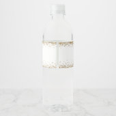 Trendy Gold Glitter Name Date Sweet Sixteen Party Waterfles Etiket (Achterkant)