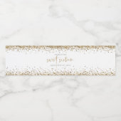 Trendy Gold Glitter Name Date Sweet Sixteen Party Waterfles Etiket (Enkel label)
