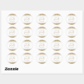 Trendy Gold Glitter Name Fortieth Hartelijk dank Ronde Sticker (Vel)