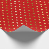 Trendy Gold Glitter Polka Dots Hot Red Cadeaupapier (Hoek)
