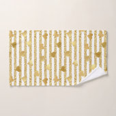 Trendy Gold Glitter Romantic Hearts Girly Pattern Bad Handdoek (Handdoek)