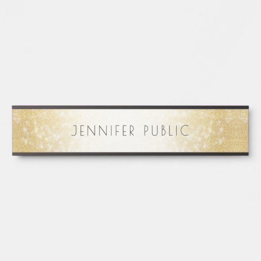 Trendy Gold Glitter Simple Elegant Moderne Sjabloo Deurbordje (Voorkant)