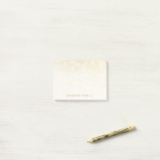 Trendy Gold Glitter Sjabloon Elegant Eenvoudig Post-it® Notes (Op bureau)