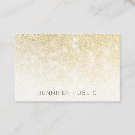 Trendy Gold Glitter Sjabloon Modern Elegant Visitekaartje (Voorkant)
