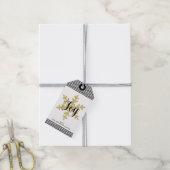 Trendy Gold Glitter Snowflake "Joy" kerstmis Cadeaulabel (Met Touw)