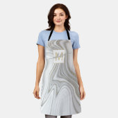 Trendy gold glitter sparkle marmer monogram schort (Gedragen)