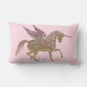 Trendy Gold Glitter Sparkle Unicorn Pegasus Horse Kussen (Achterkant)