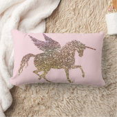 Trendy Gold Glitter Sparkle Unicorn Pegasus Horse Kussen (Deken)
